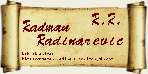 Radman Radinarević vizit kartica